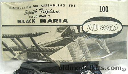 Aurora 1/48 Sopwith Triplane Black Maria Bagged, 100  plastic model kit